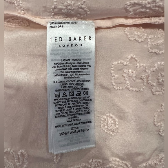Ted Baker Alegria Tiered Lace Handkerchief Hem Skirt in Light Pink (2/M) - Picture 11 of 14